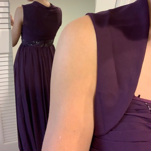 Purple Plum Bridesmaid Formal Dress with jacket - Picture 4 of 8